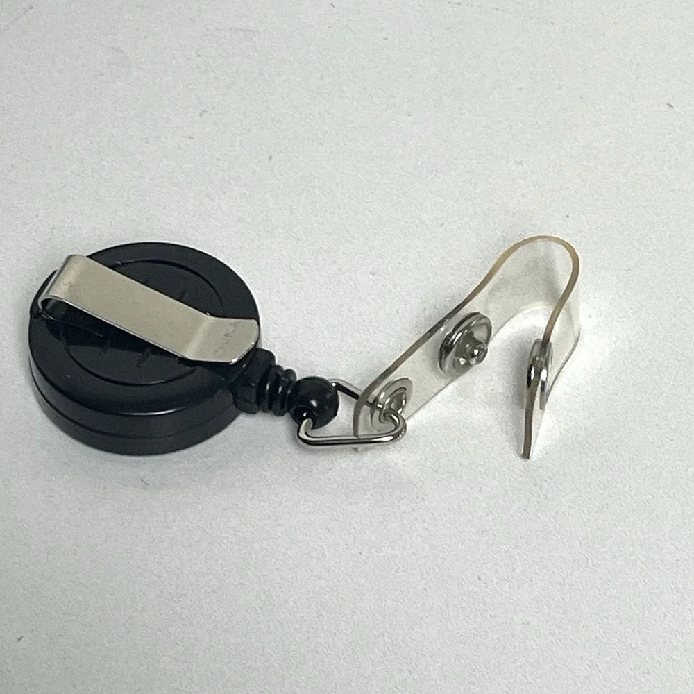 40 Black Retractable Badge Reels ID Holder Belt Clip Keychain‎ Cord 1